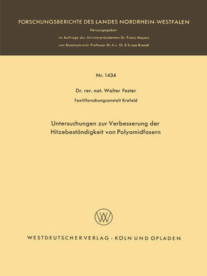cover image of Untersuchungen zur Verbesserung der Hitzebeständigkeit von Polyamidfasern